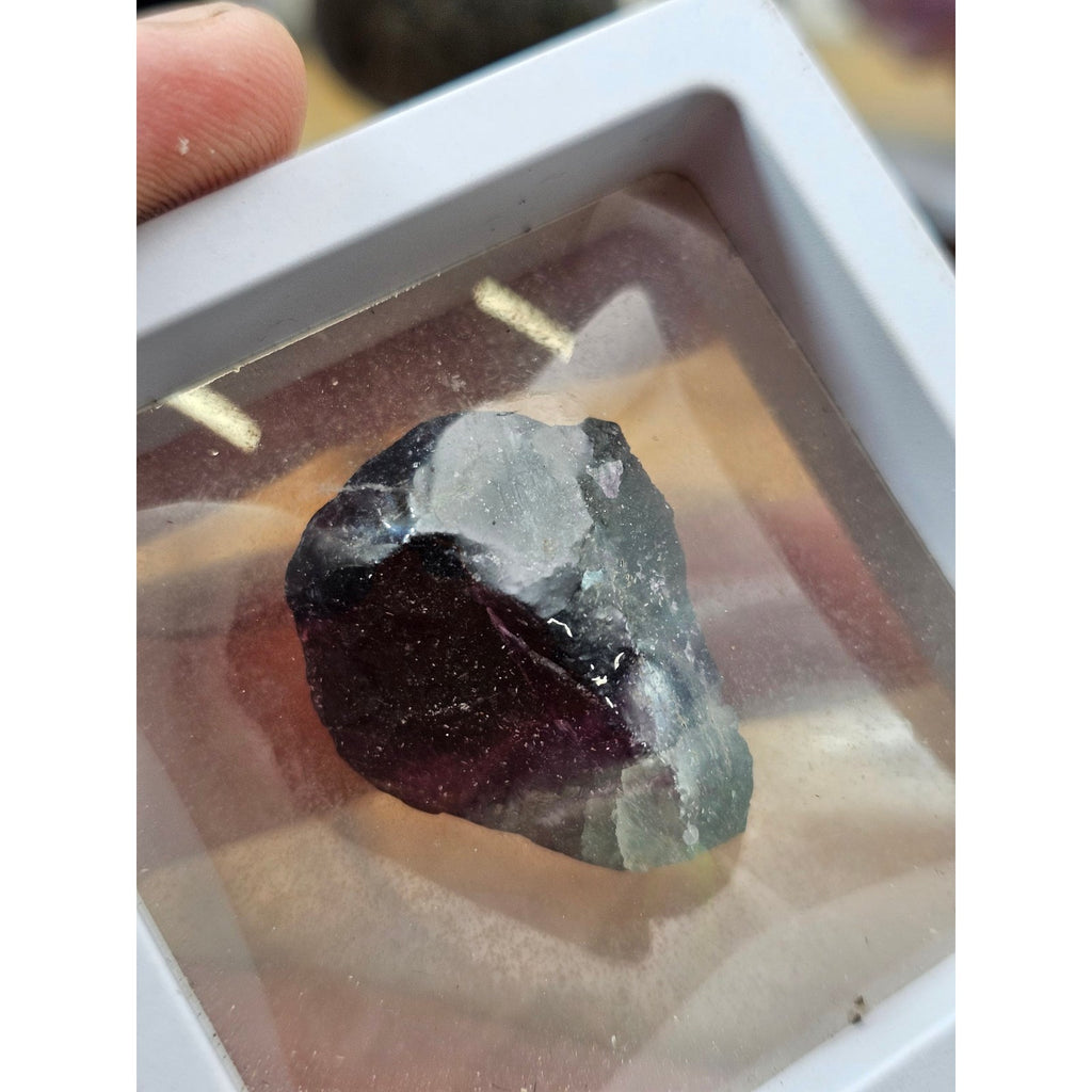 4pc Mineral Specimen Set Fluorite Amethyst Quartz Display