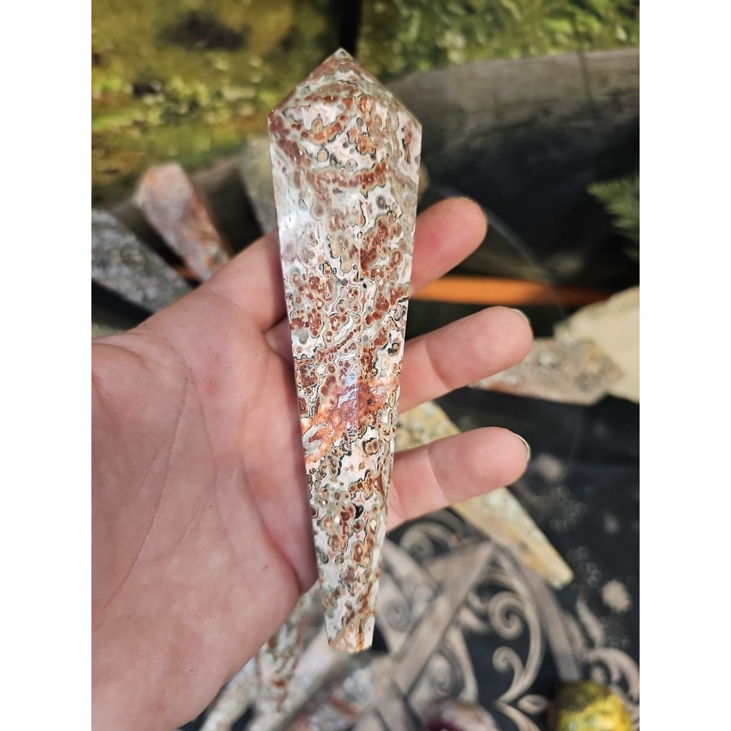 Natural Leopard Skin Jasper Crystal Scepter .40 Avg by CrystalCloud Company