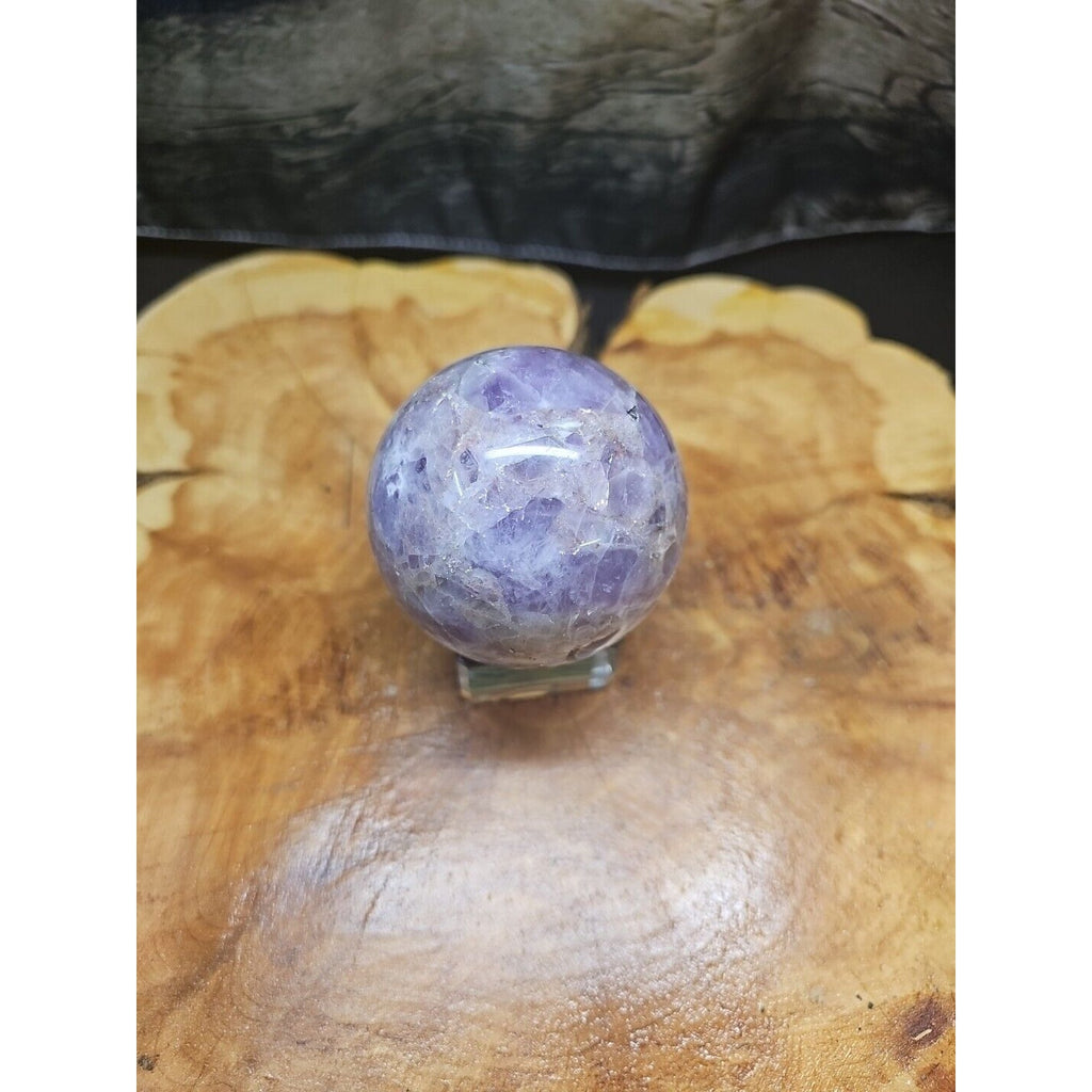 Amethyst Sphere 65mm W/Glass Stand 1lb by CrystalCloud Company