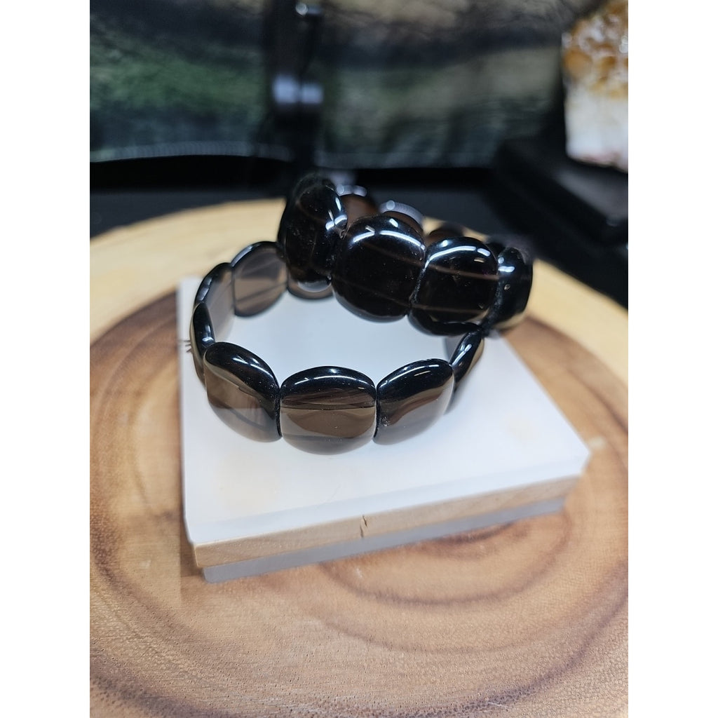 1Pcs Natural Smokey Clear Quartz Crystal Bracelets Polished Healing by CrystalCloud Company