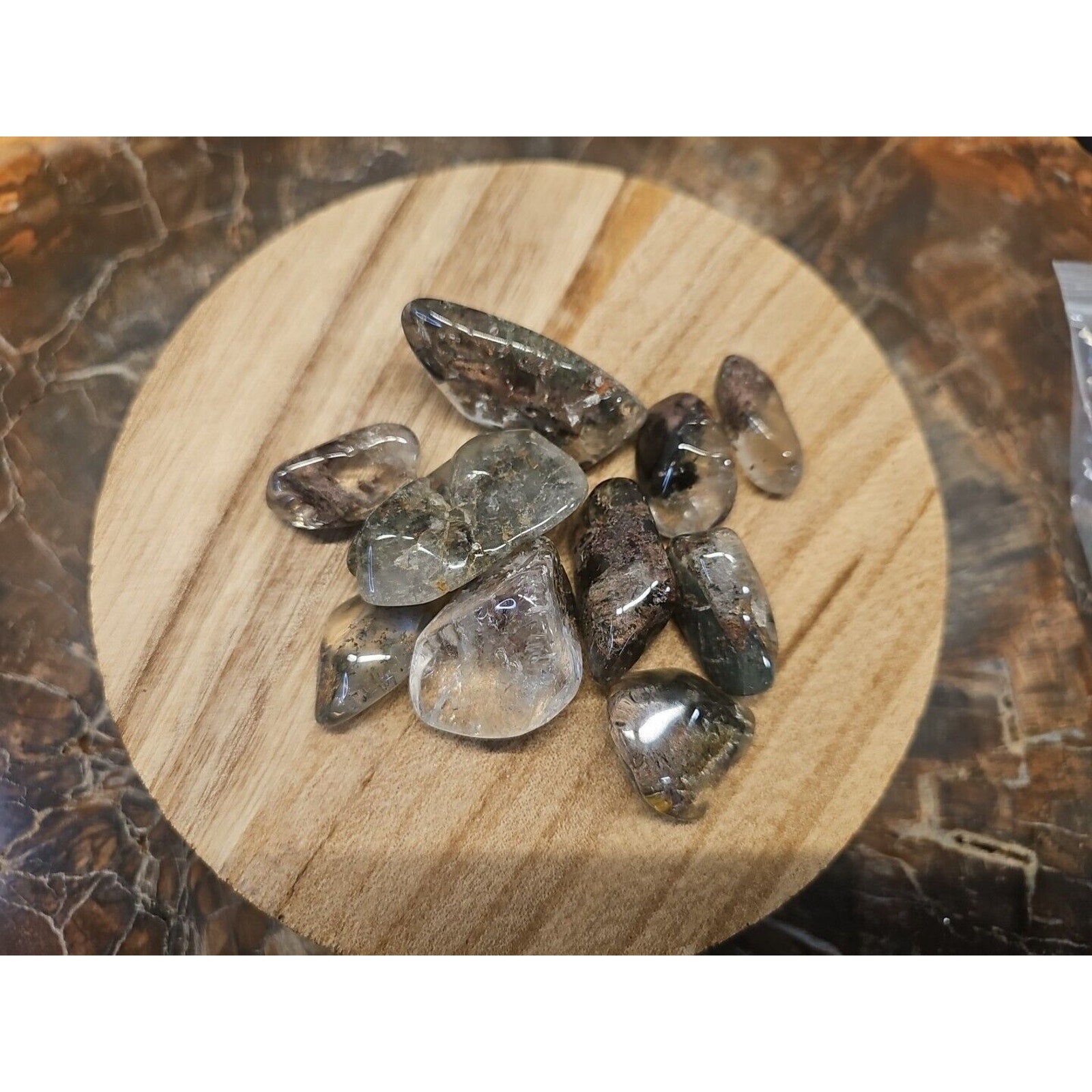 Phantom Ghost Clear Quartz Tumbled Stones — 10-Piece Set, Brazil | CrystalCloud Company by CrystalCloud Company