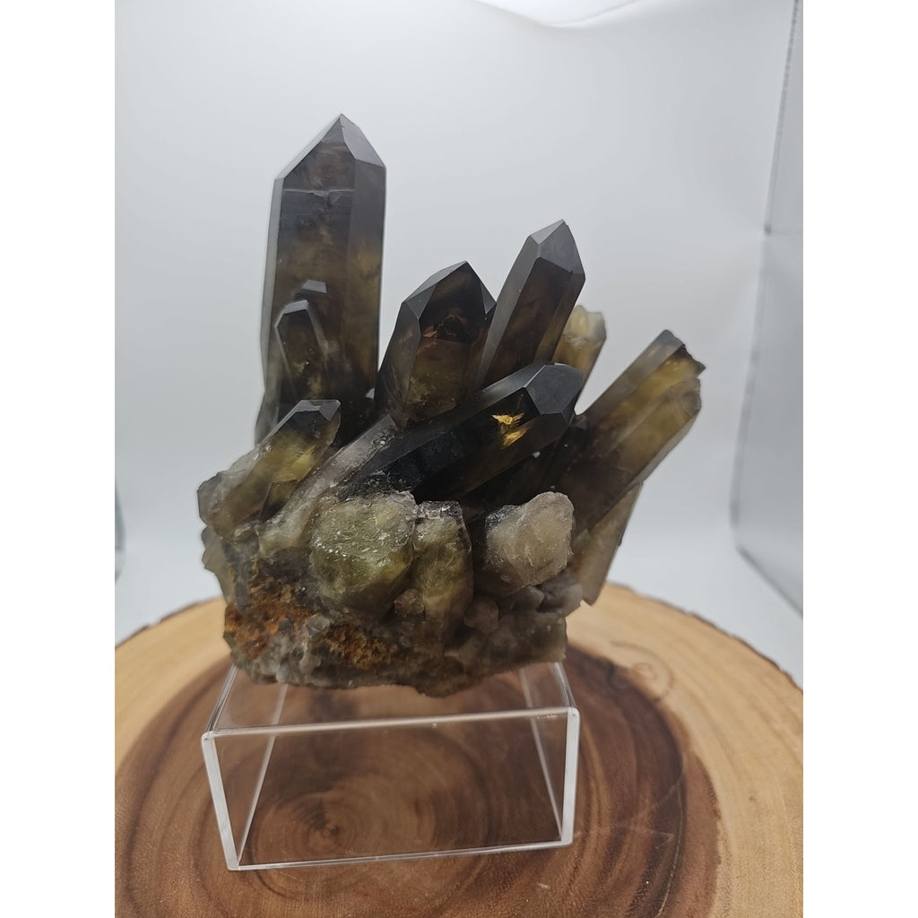 2.77LB Top rare natural beautiful black quartz crystal cluster mineral sample - by CrystalCloud Company