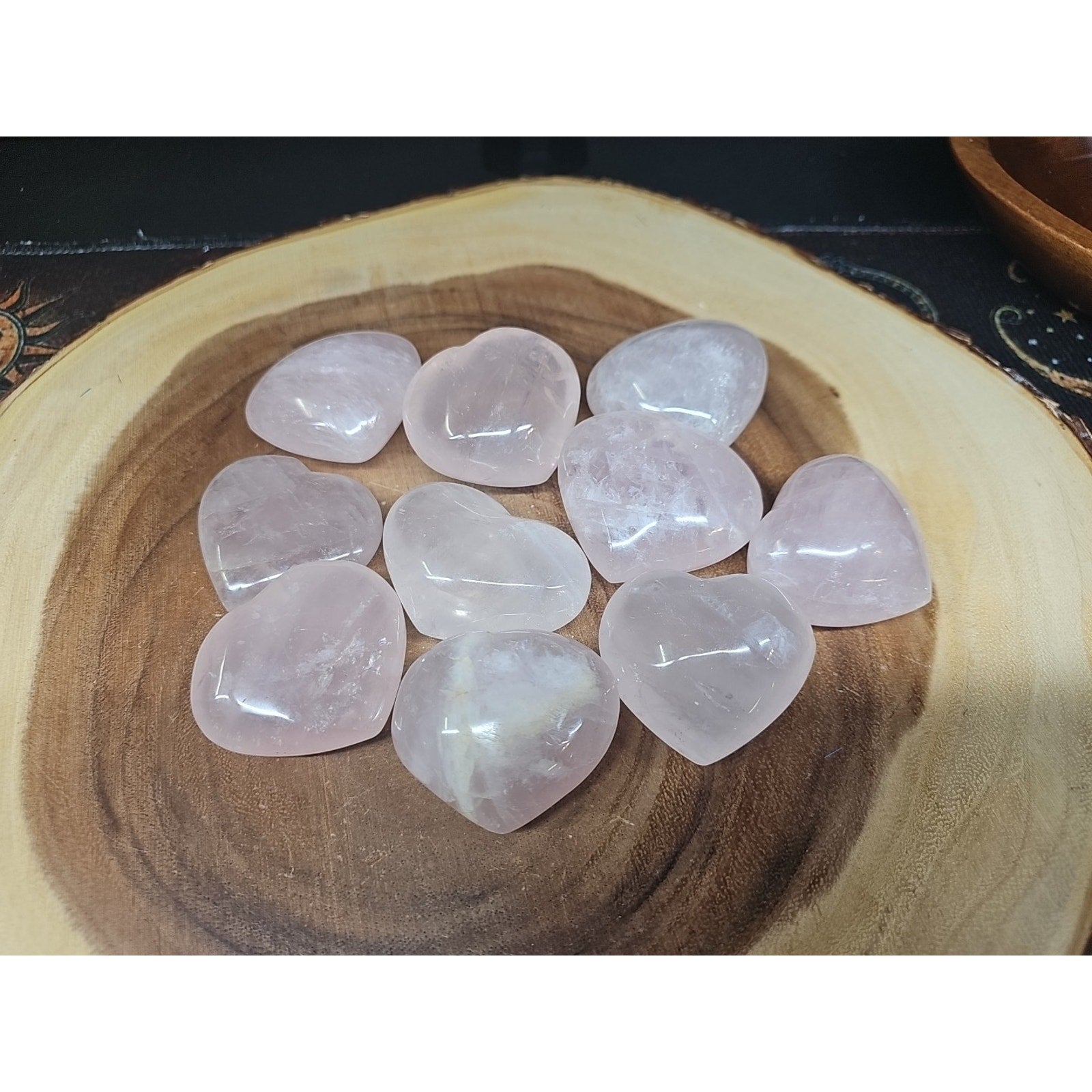 1Pcs Large Natural Pink Rose Quartz Crystal Heart Carved Palm Stone by CrystalCloud Company