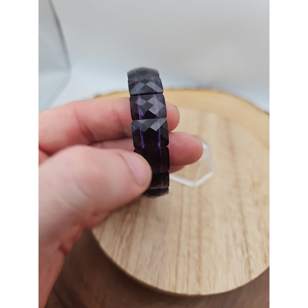 35.4g Natural Dream Purple Amethyst And Agate Crystal Bangle Bracelet Handmade by CrystalCloud Company