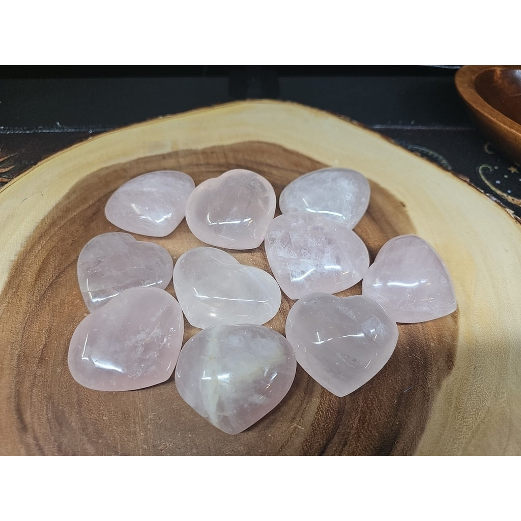1Pcs Large Natural Pink Rose Quartz Crystal Heart Carved Palm Stone by CrystalCloud Company