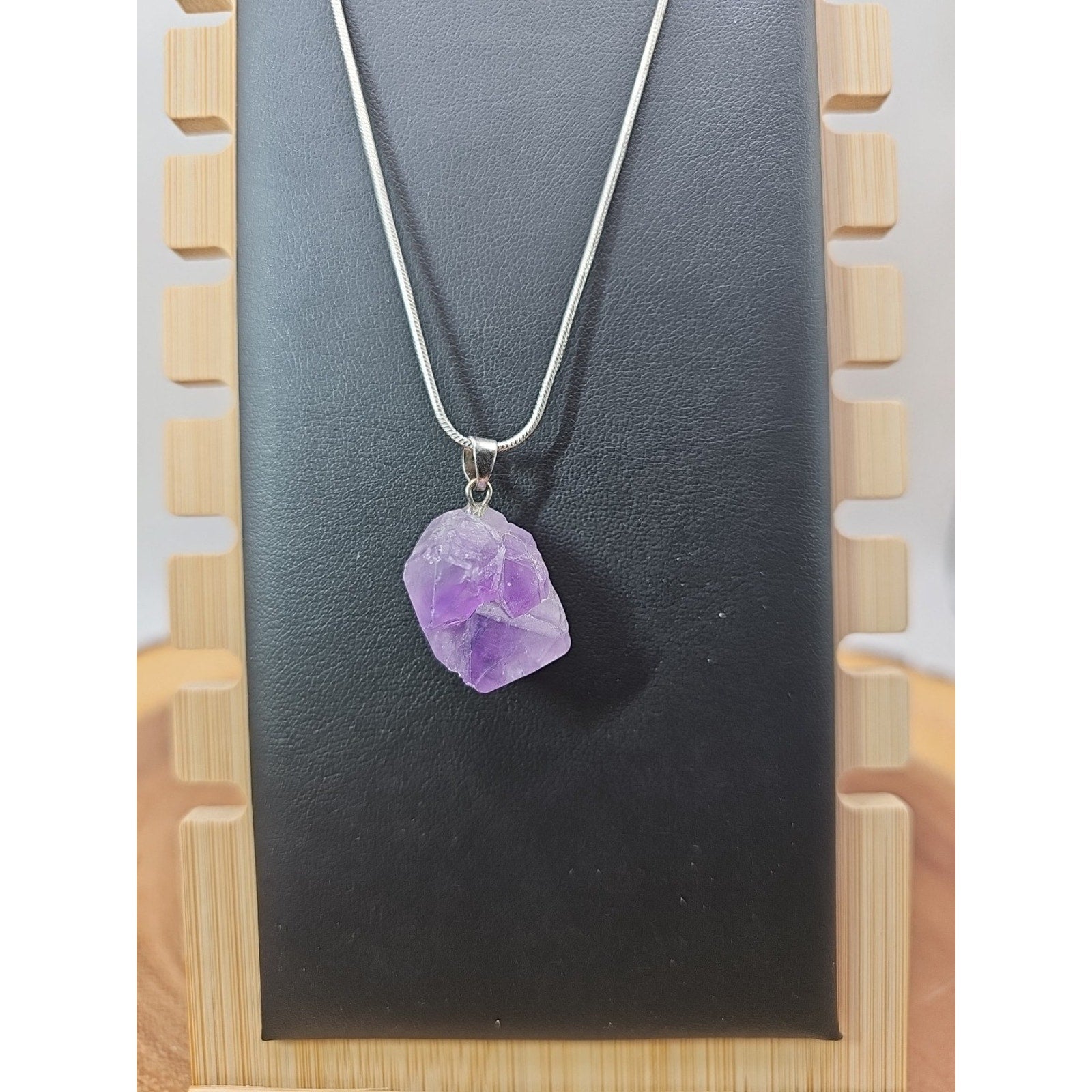 Amethyst necklace sterling silver 925 Chain by CrystalCloud Company