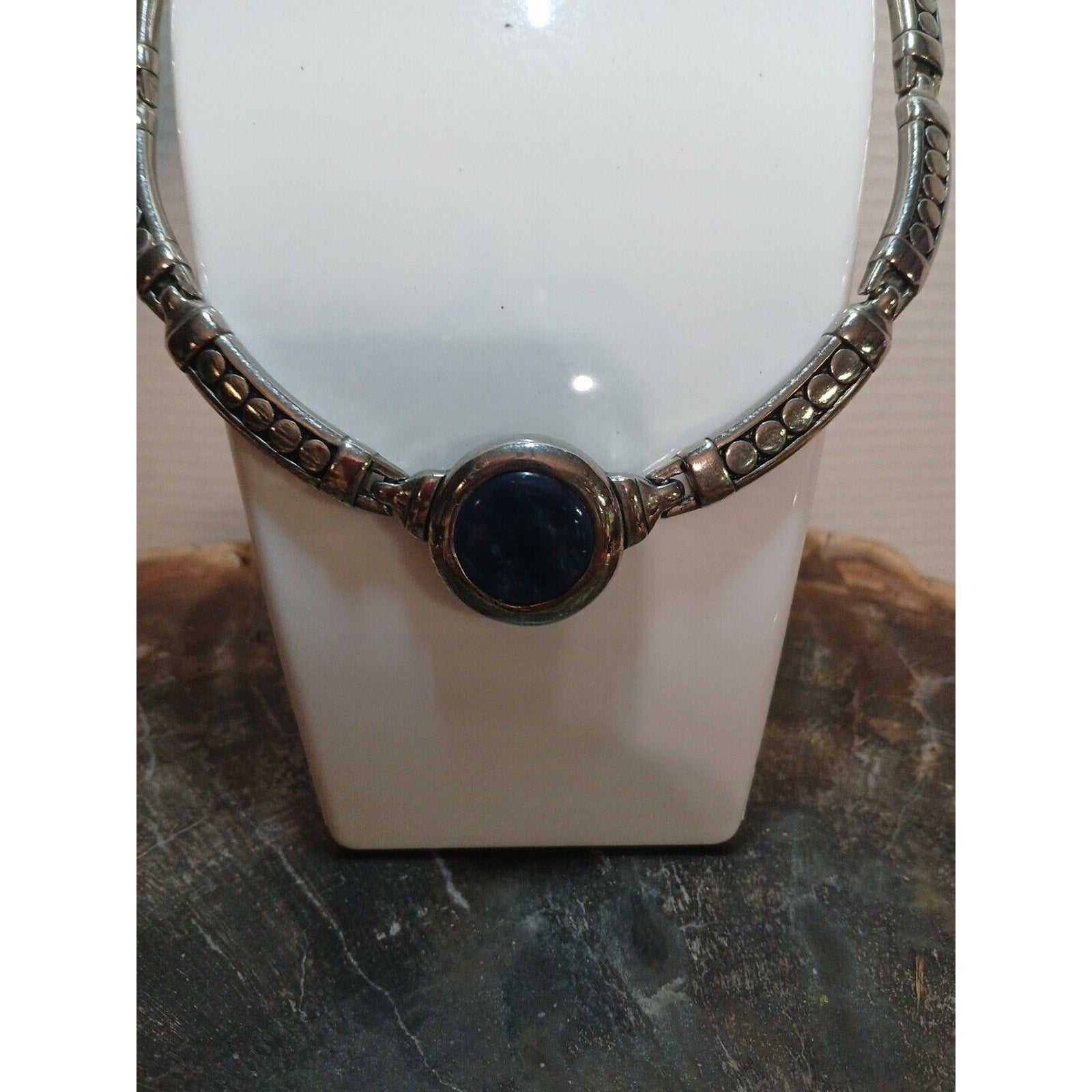 Silver Plated Necklace with Natural Stone Pendant by CrystalCloud Company