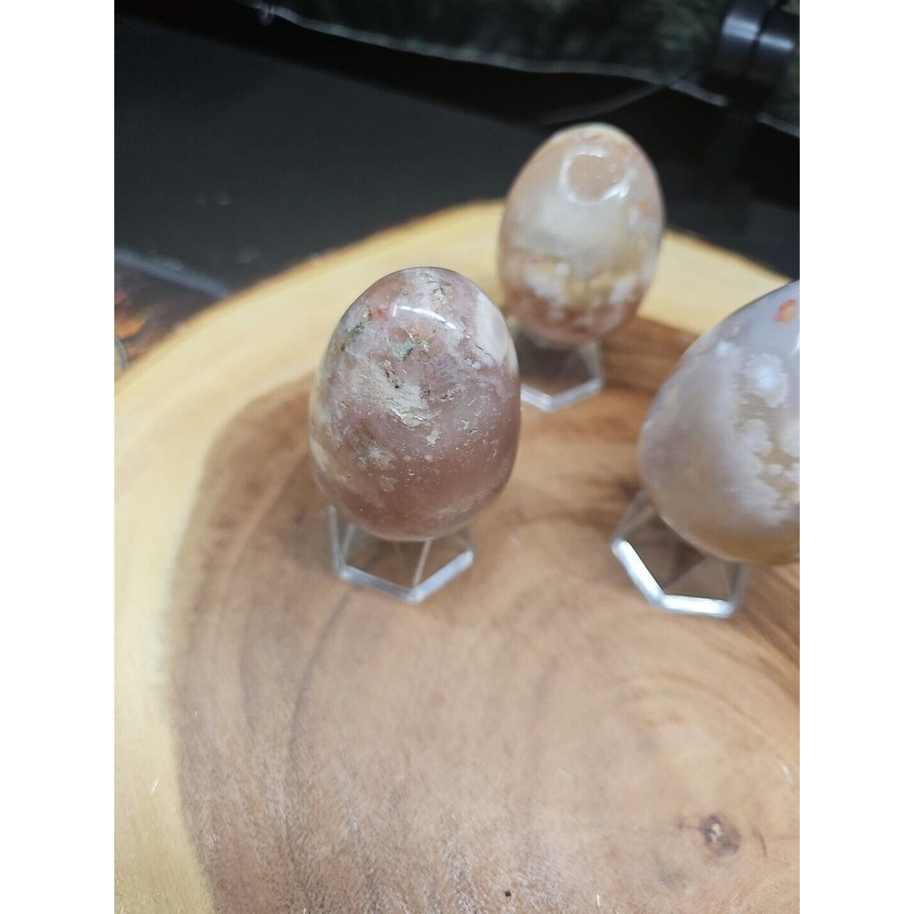 1lb 2pcs Natural Phantom Flower Carnelian Agate Crystal Geode Egg Carved Healing by CrystalCloud Company