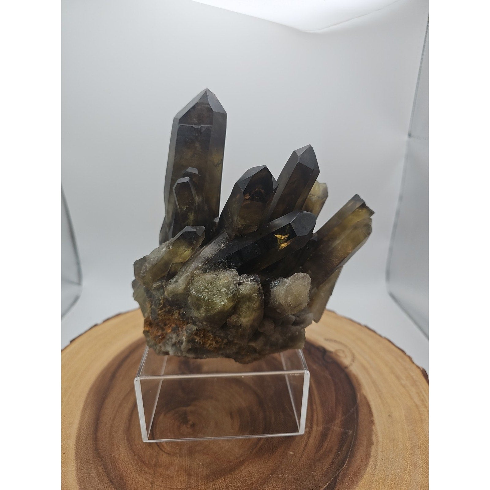 2.77LB Top rare natural beautiful black quartz crystal cluster mineral sample - by CrystalCloud Company