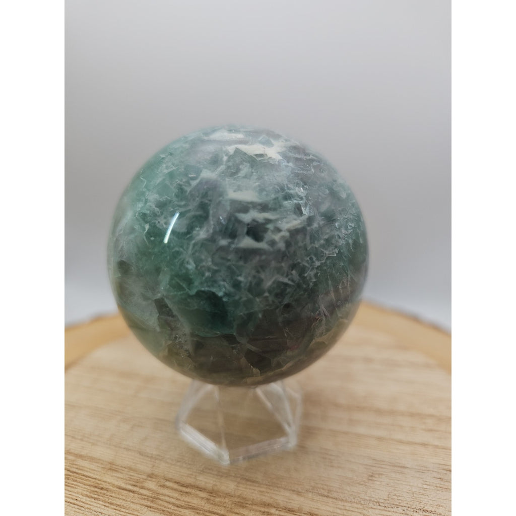 1.16lb Natural Rainbow Fluorite Quartz Crystal Sphere Ball Polished by CrystalCloud Company