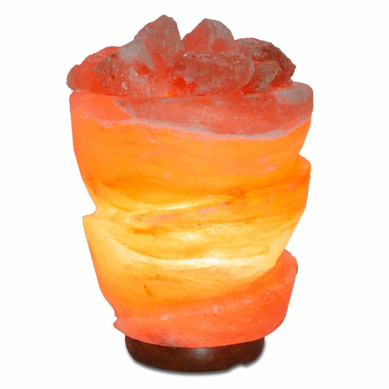 Funnel w/ Chunks Salt Lamp - 9.5" avg. - Cord, Bulb, Dimmer by Sacred Crystals