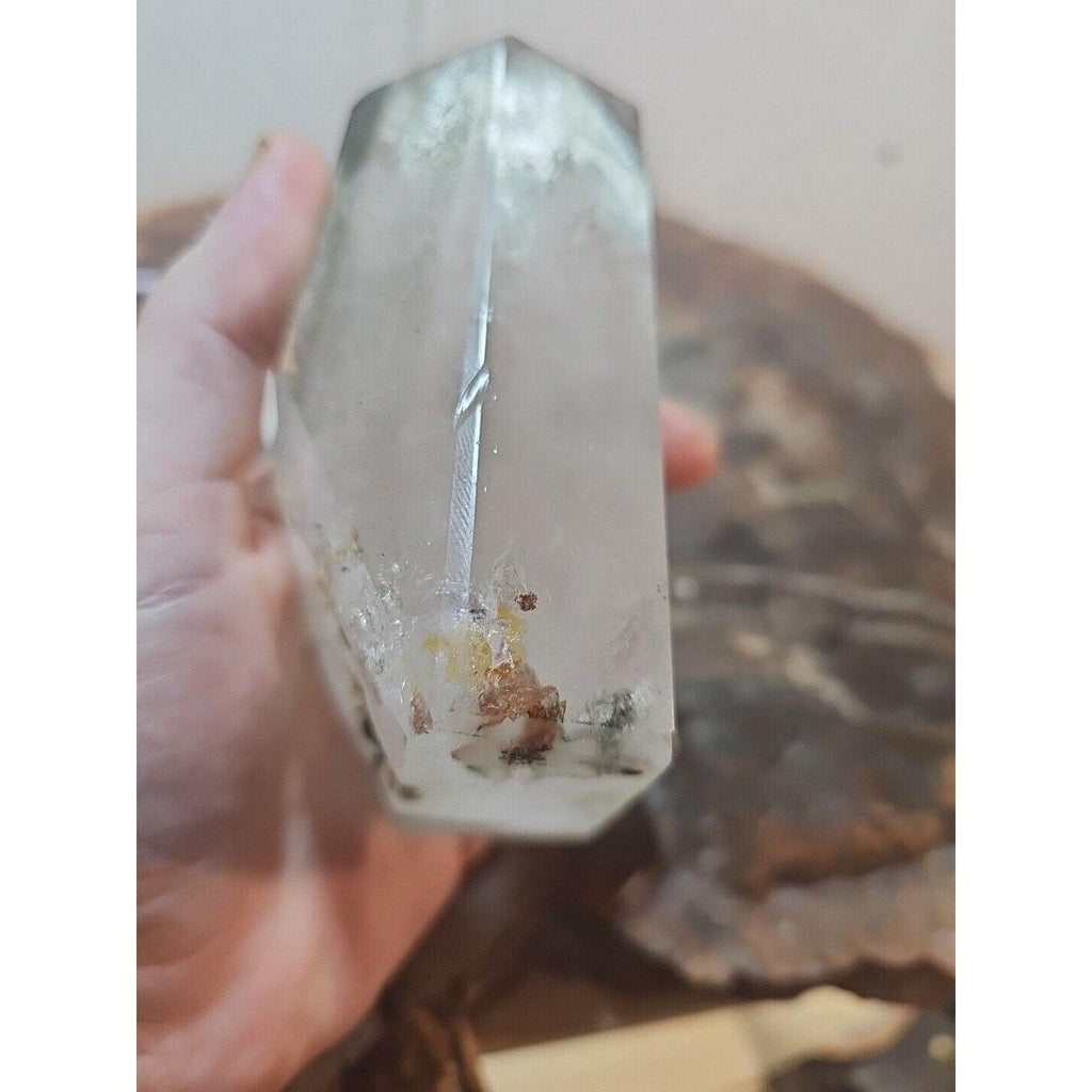 Madagascar Green Ghost Phantom Quartz Obelisk - 1.73LB Vitreous Healing Point | CrystalCloud Company by CrystalCloud Company