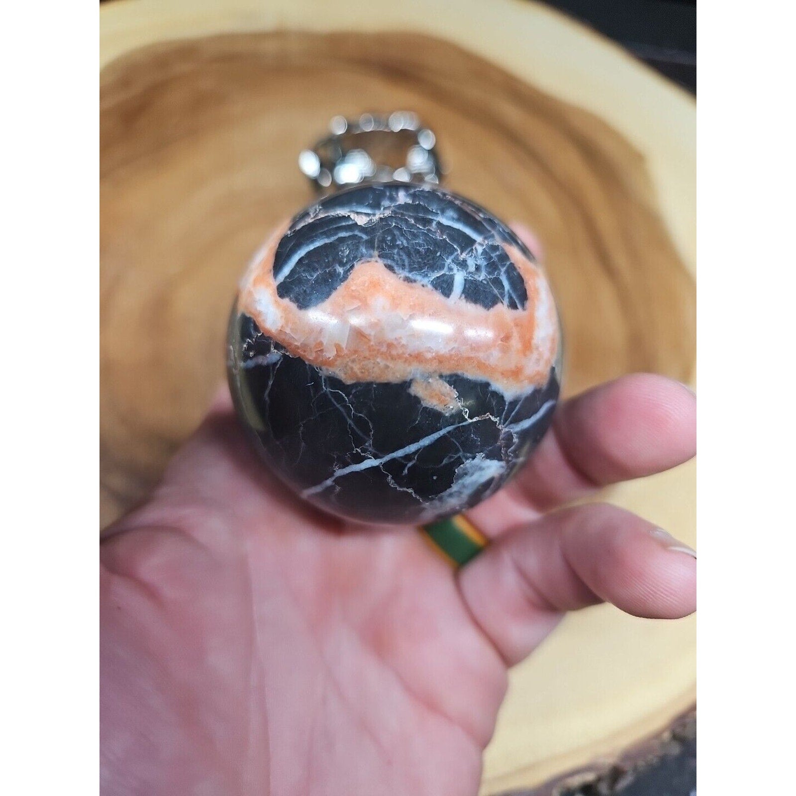Ocean Jasper Sphere .75lbs 58mm. W/ Elephant Stand by CrystalCloud Company