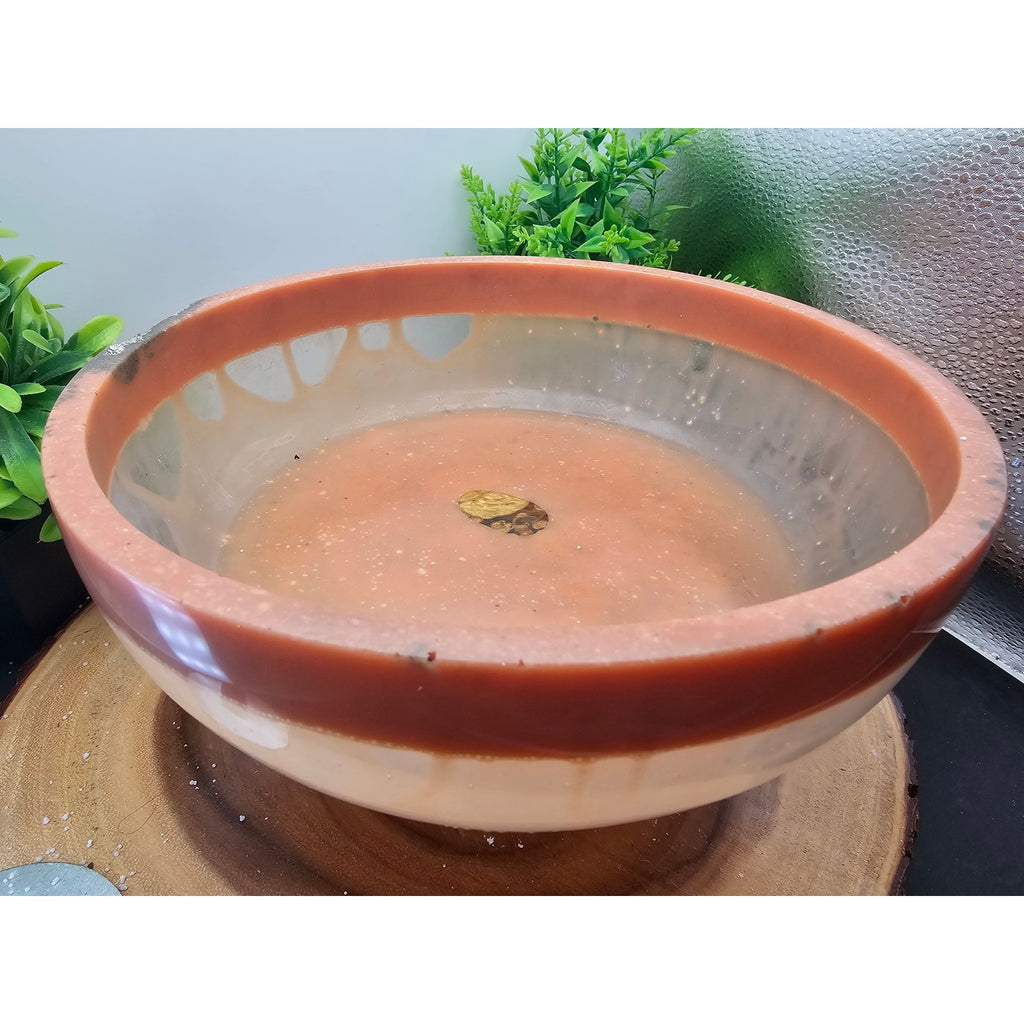 Handmade Resin Bowl Peach Gold Swirl One of a Kind
