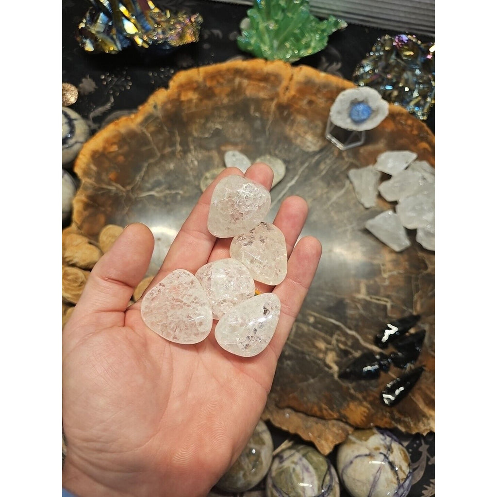 5 Pack Crackel Quartz Tumbled Stones: by CrystalCloud Company