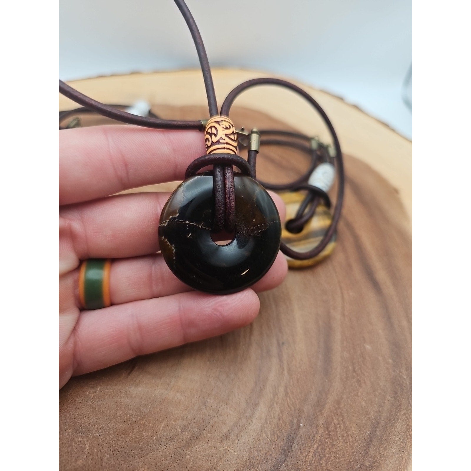 Tigers Eye Necklace 16in 1each Handmade To Order by CrystalCloud Company