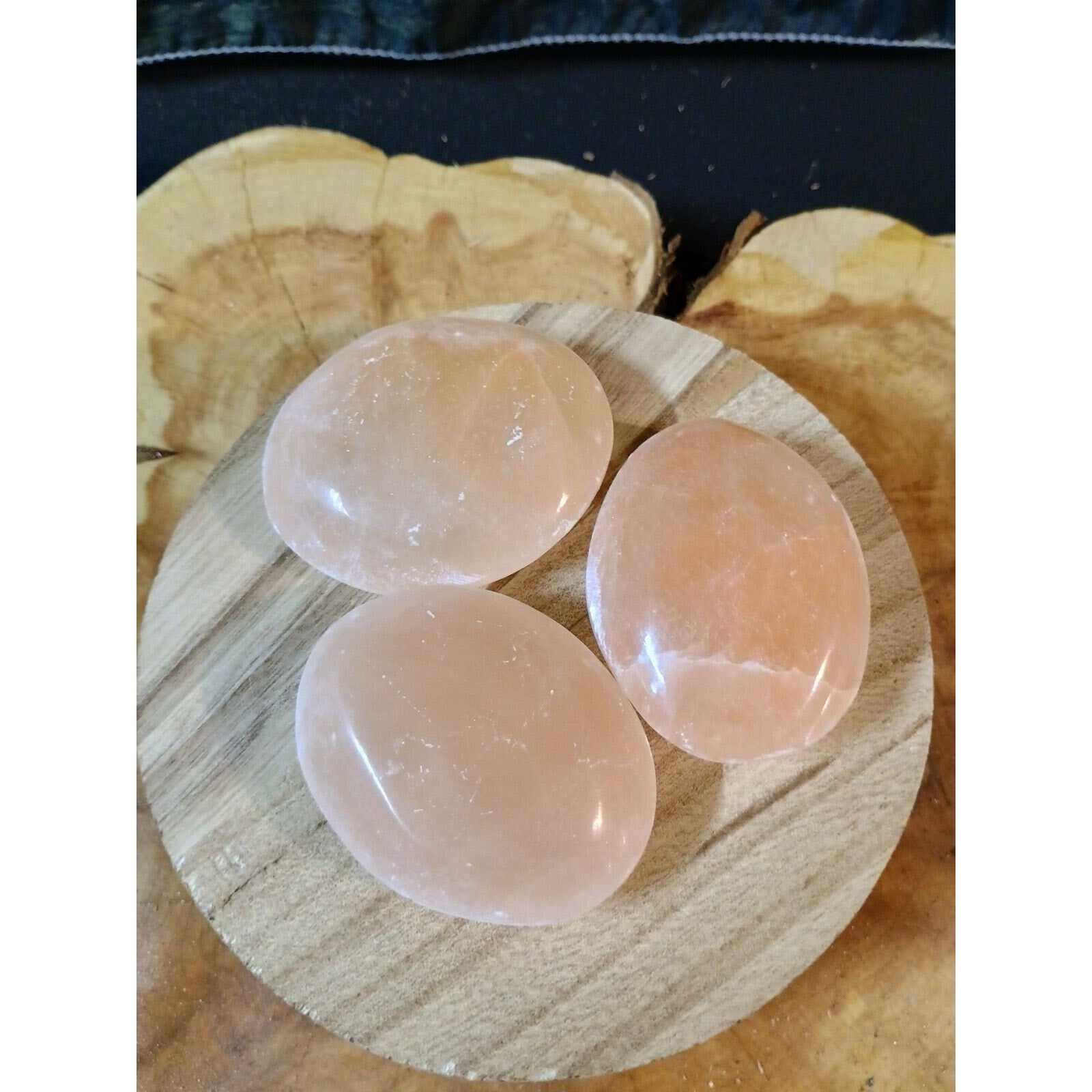 1 Each Oval Shape Peach Palmstone by CrystalCloud Company