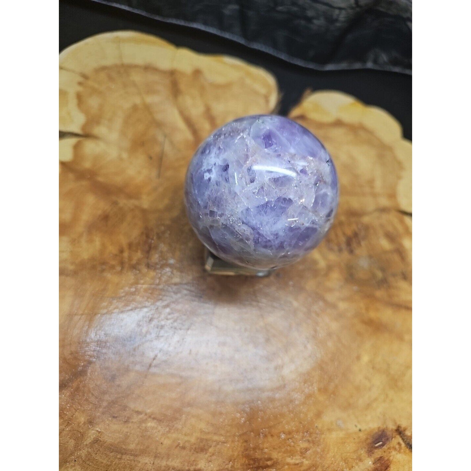 Amethyst Sphere 65mm W/Glass Stand 1lb by CrystalCloud Company