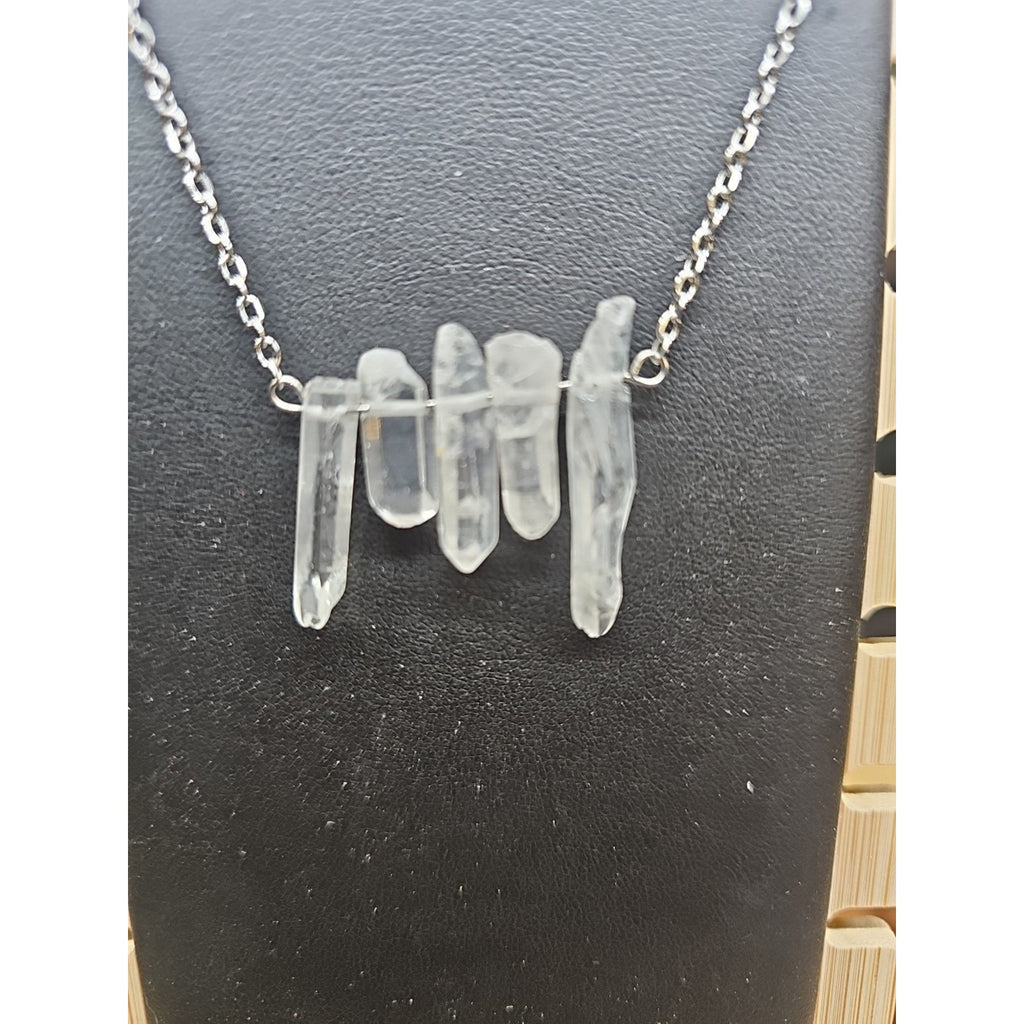 Quartz Crystal Necklace 16in Chain by CrystalCloud Company