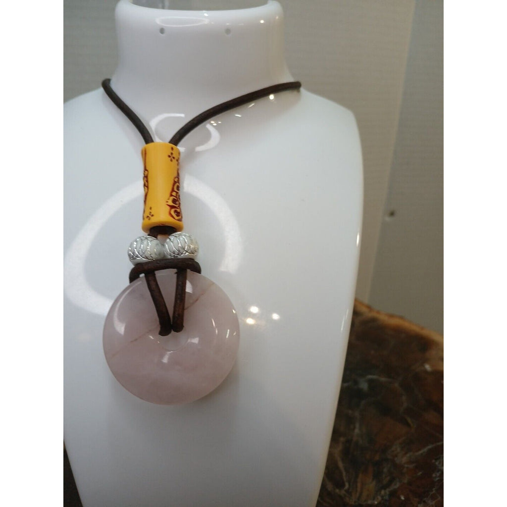 Rose Quartz Pendant Necklace — Handcrafted Natural Stone | CrystalCloud Company by CrystalCloud Company