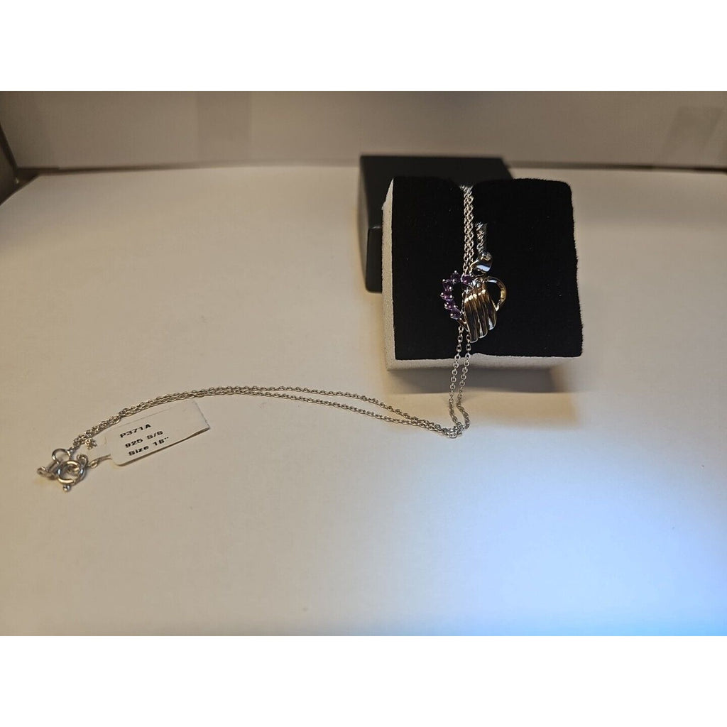 Amethyst Heart Pendant Necklace — 18-inch Sterling Silver Chain | CrystalCloud Company by CrystalCloud Company