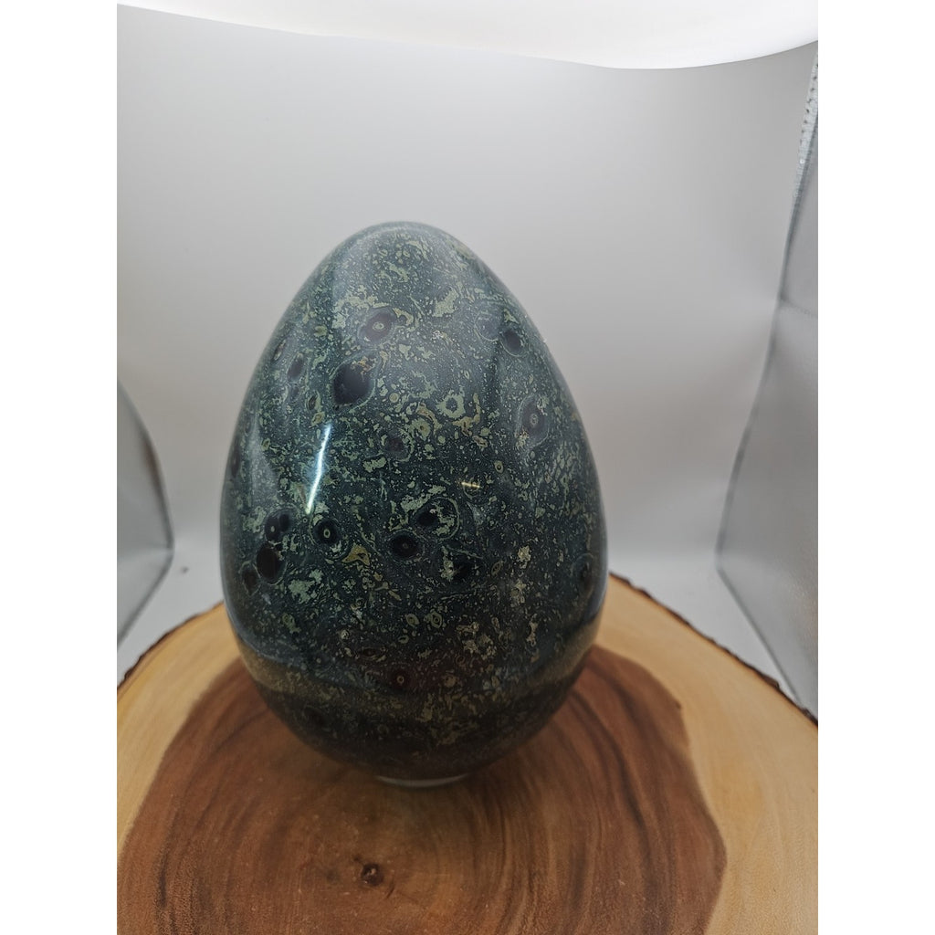 15.2LB Natural Kambaba Jasper Quartz Crystal With Jade Ring Stand by CrystalCloud Company