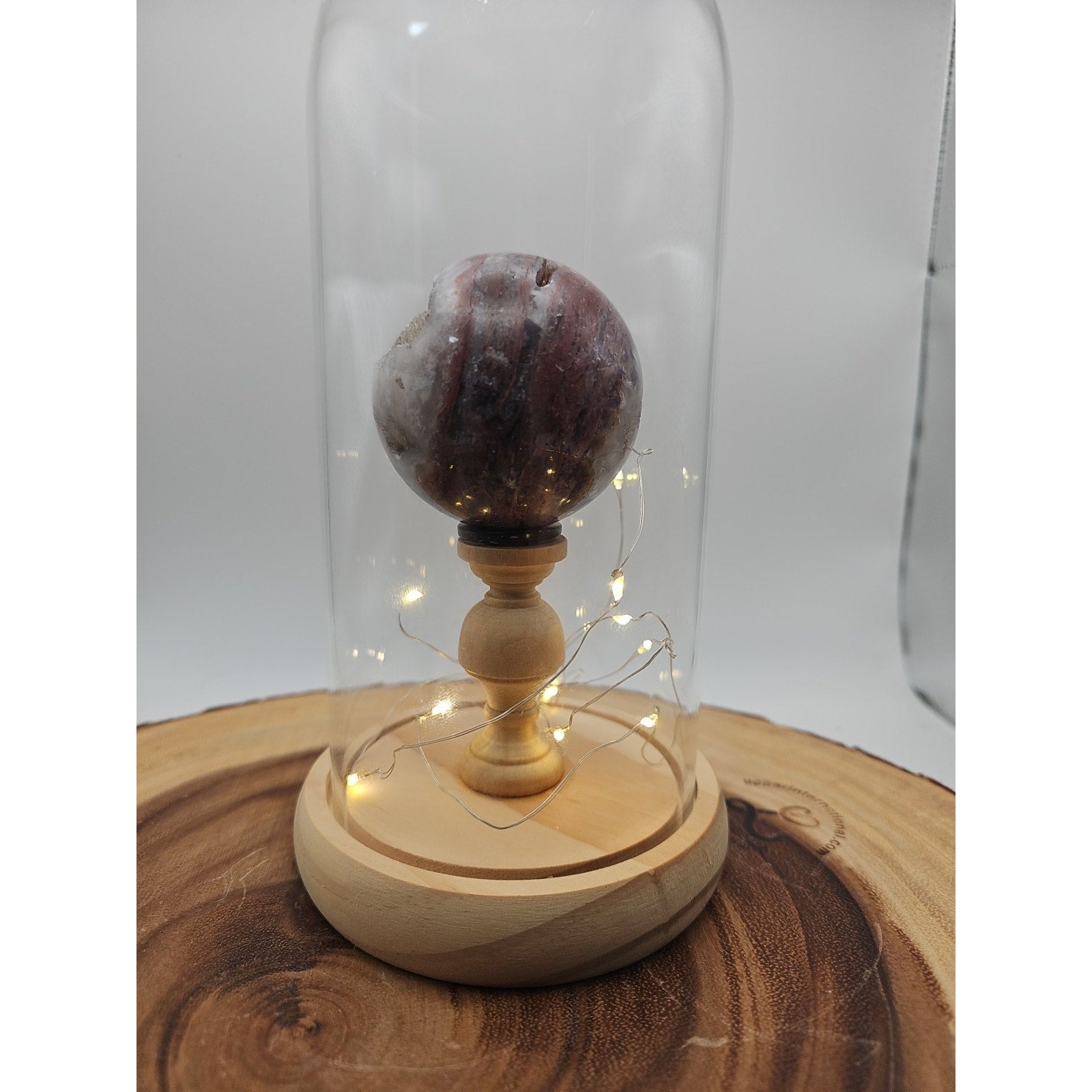 Druzy Ocean Jasper Sphere With Case 60mm by CrystalCloud Company