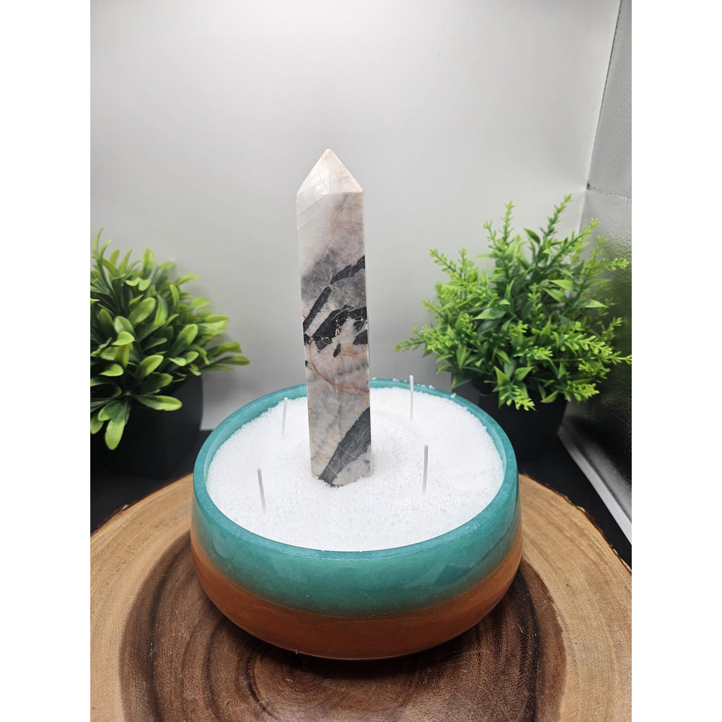 Zebra Stone resin candle by CrystalCloud Company