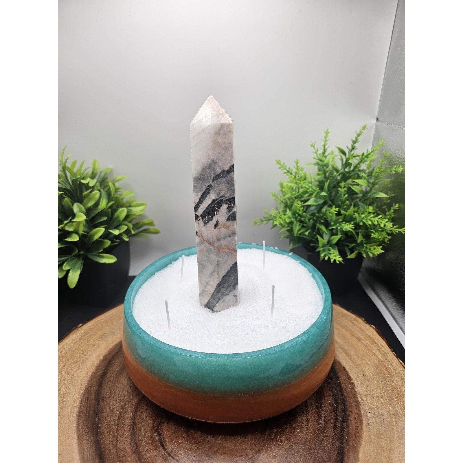 Zebra Stone resin candle by CrystalCloud Company