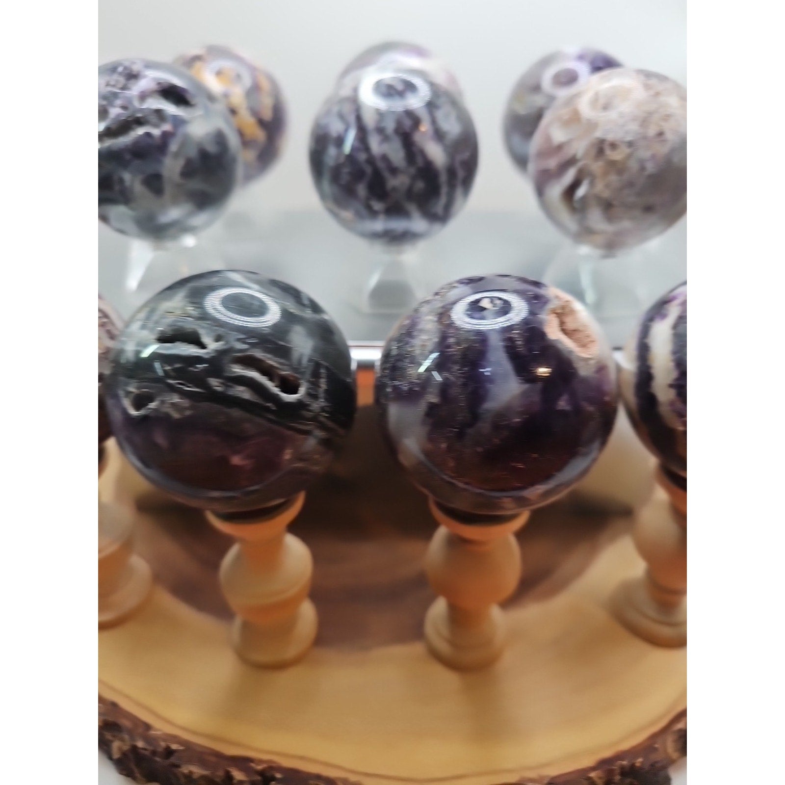 55mm To 65mm Natural Sphalerite Quartz Crystal W/wooden Stand 1 Each by CrystalCloud Company
