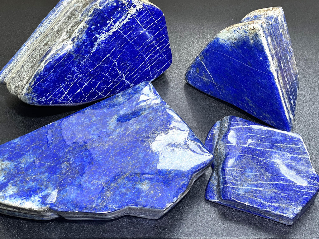 Large Blue Lapis Lazuli Freeform Polished Slab Boulders Carvings Wholesale by Amazing Crystals