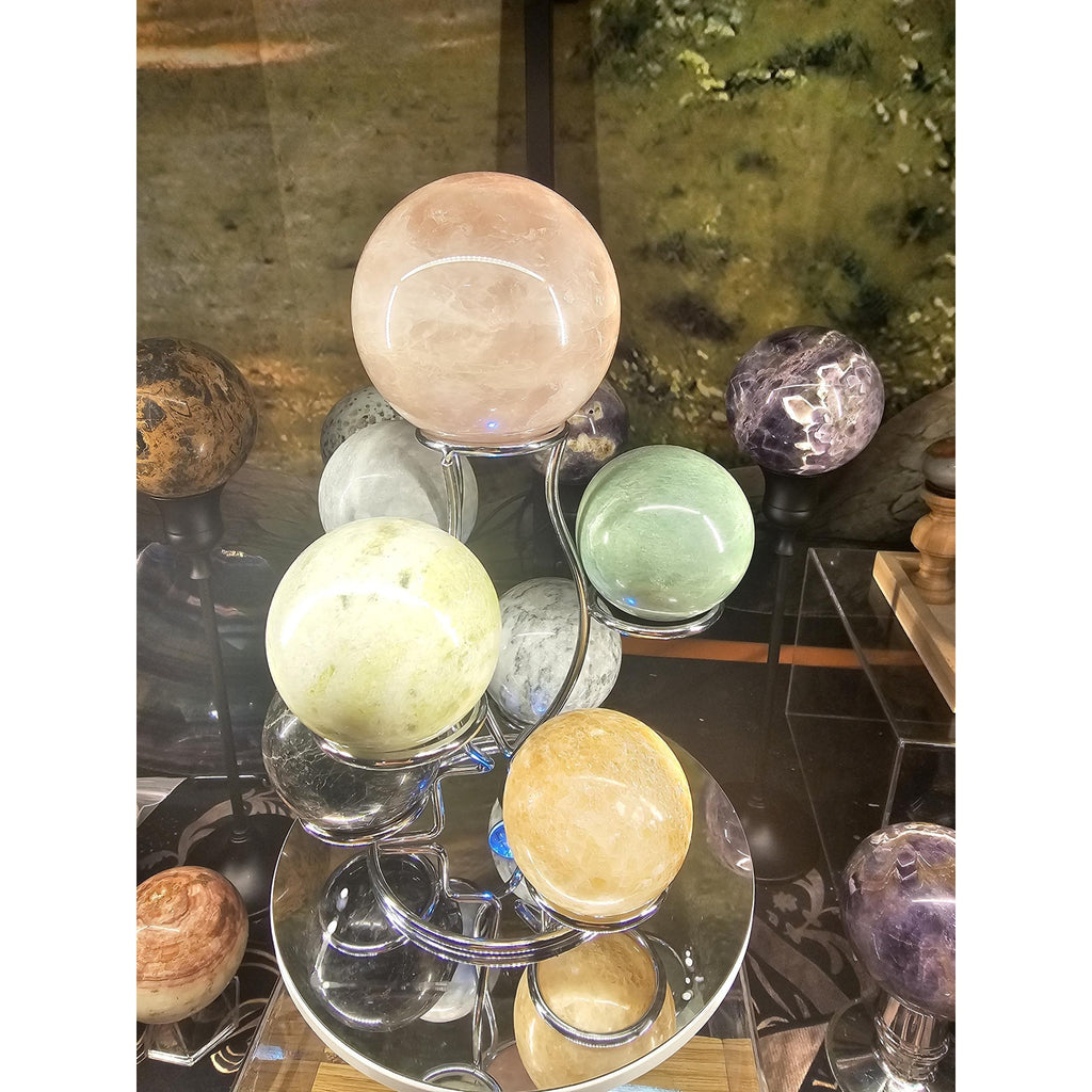 Rose Quartz & Jasper Spheres by CrystalCloud Company