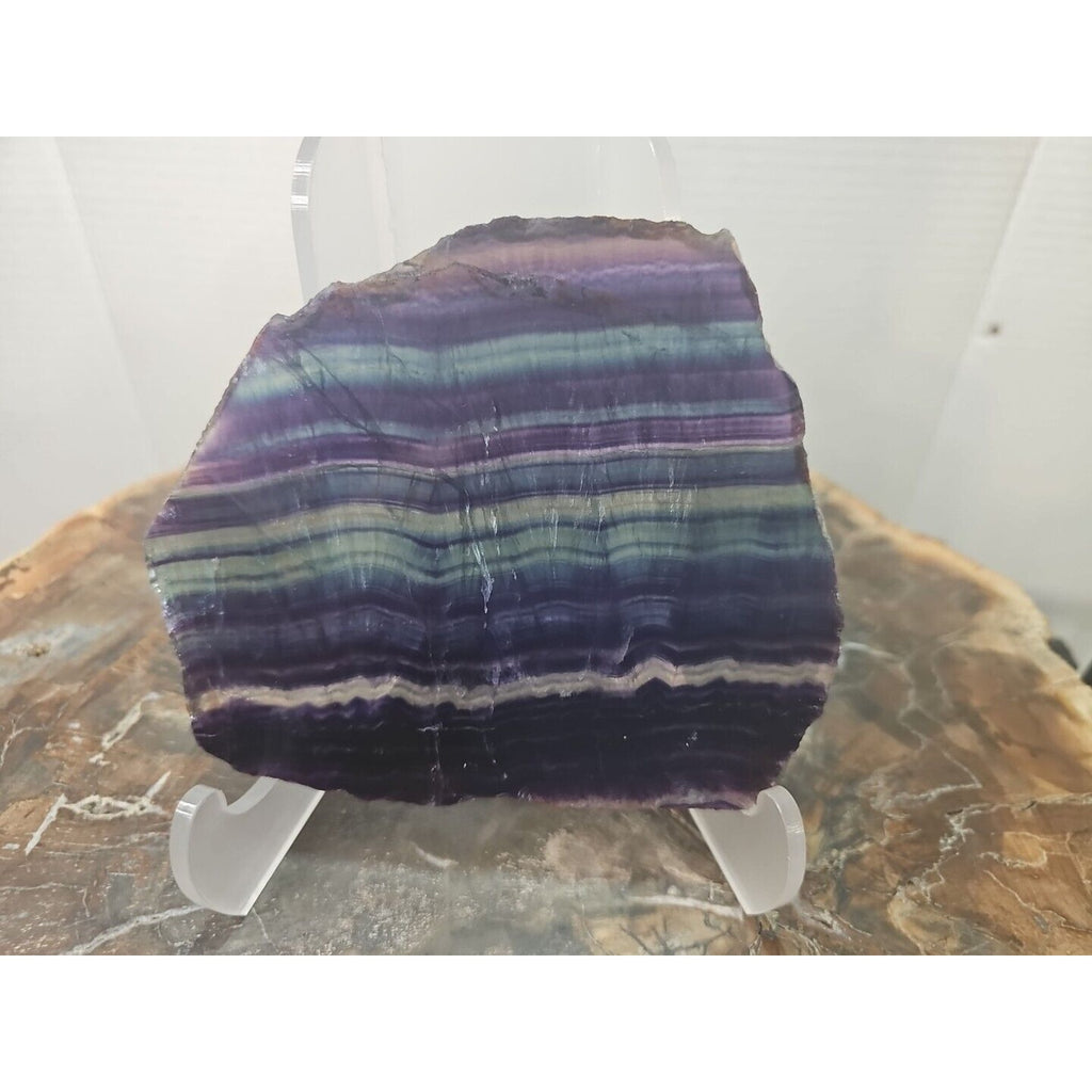 380G Natural beautiful Rainbow Fluorite Crystal flake original stone specimen by CrystalCloud Company