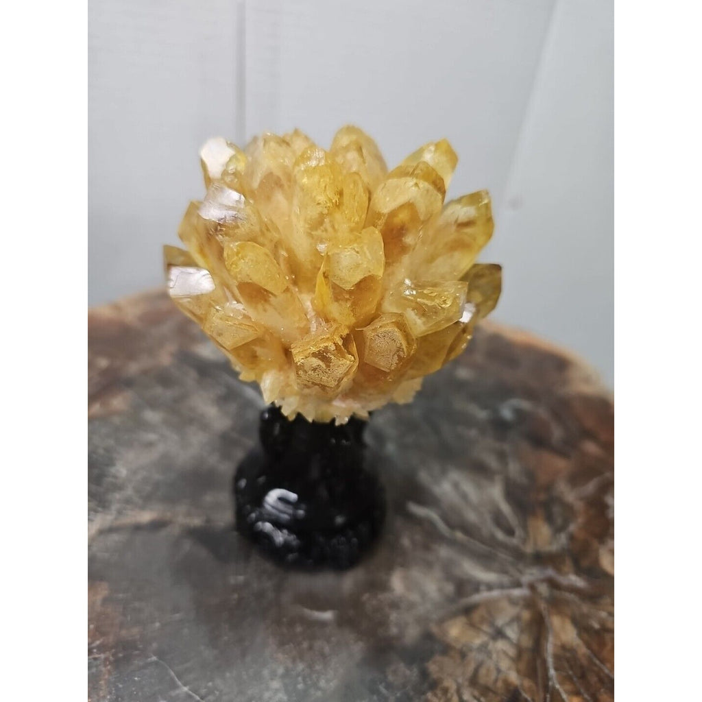 1.12LB Yellow Phantom Quartz Crystal Cluster Mineral Specimen W/Stand by CrystalCloud Company