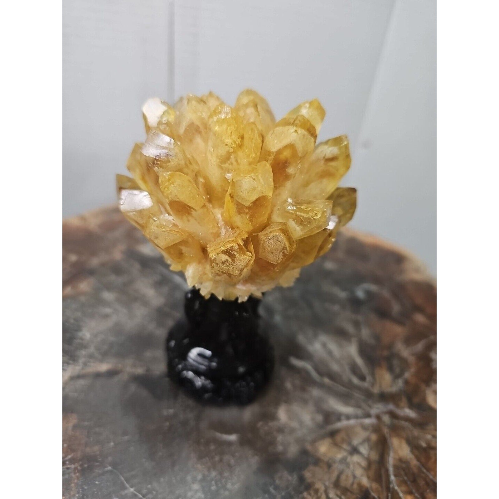 1.12LB Yellow Phantom Quartz Crystal Cluster Mineral Specimen W/Stand by CrystalCloud Company