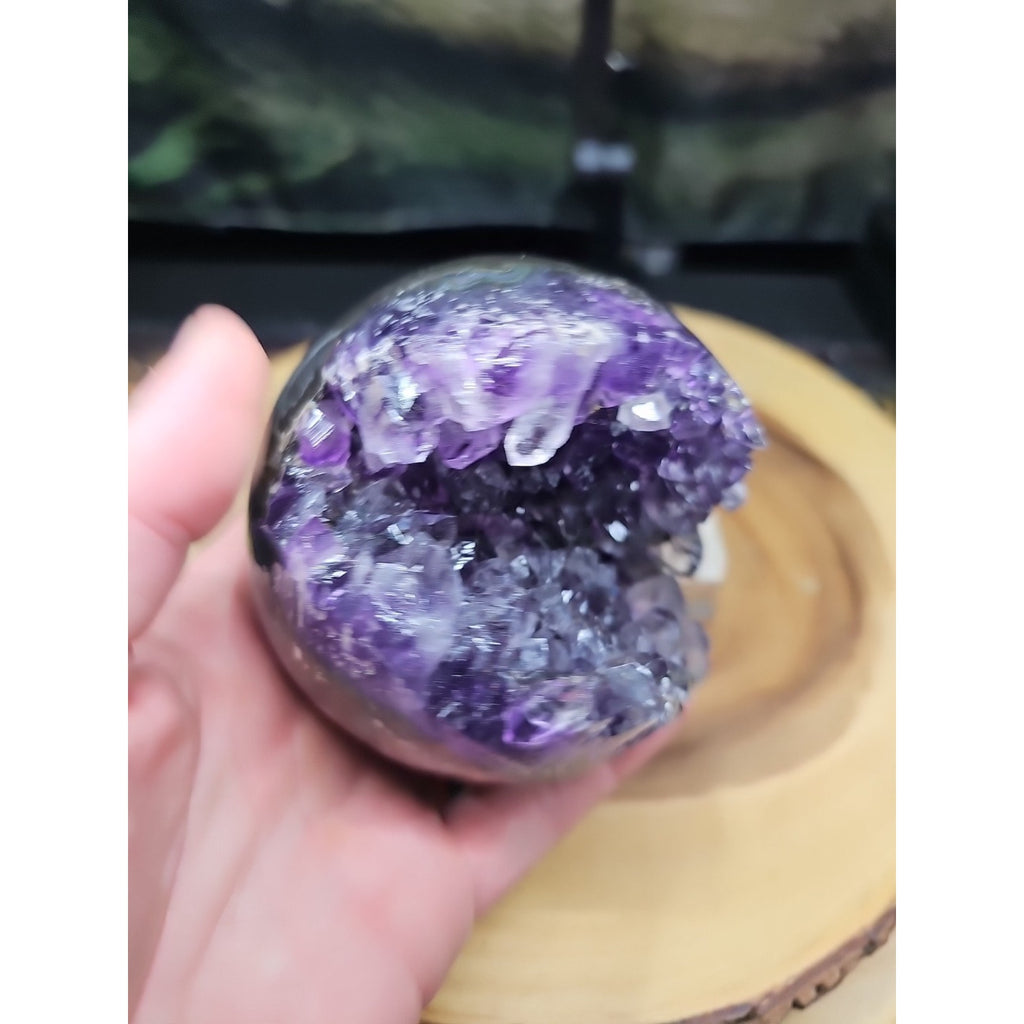 1.92LB Natural Purple Crystal Cave Quartz Open Crystal Ball Spiritual Healing by CrystalCloud Company