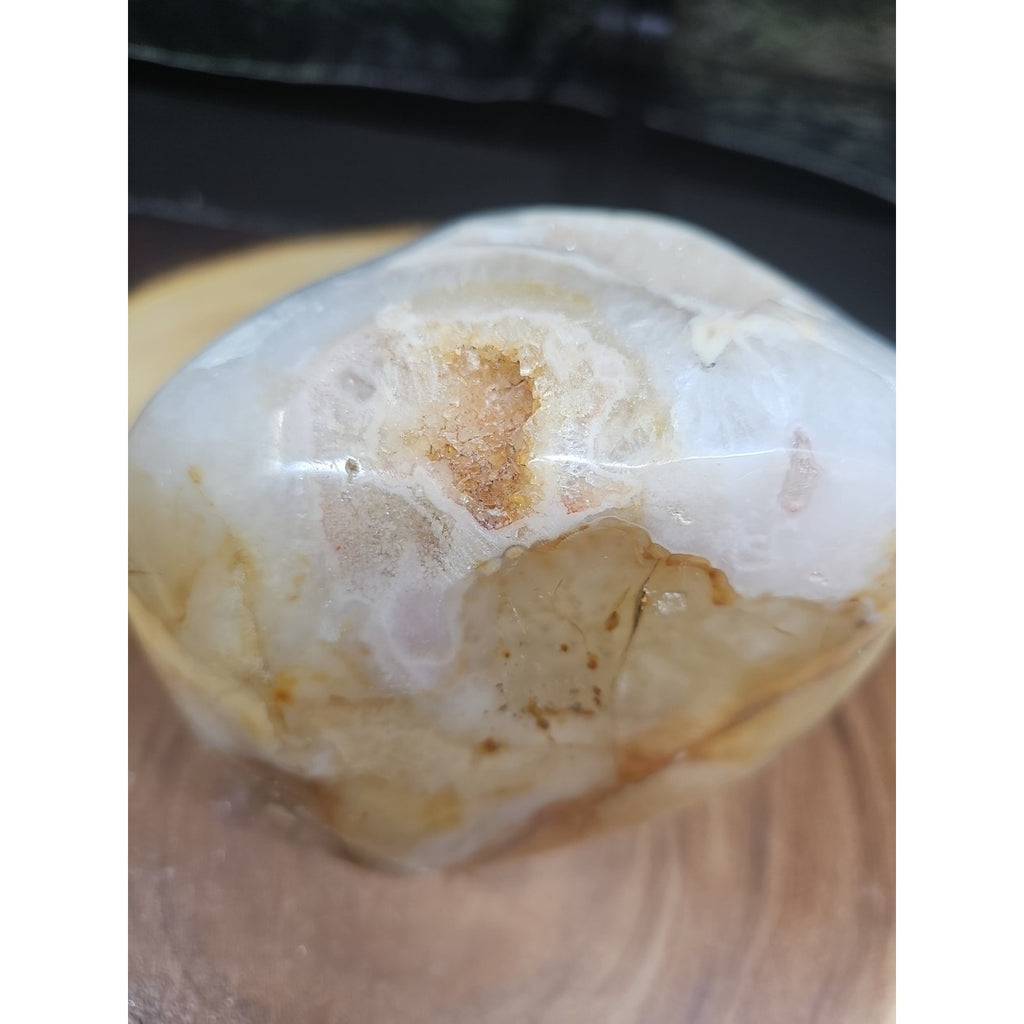 Natural 4.71lb Agate Carnelian Quartz Crystal Geode by CrystalCloud Company