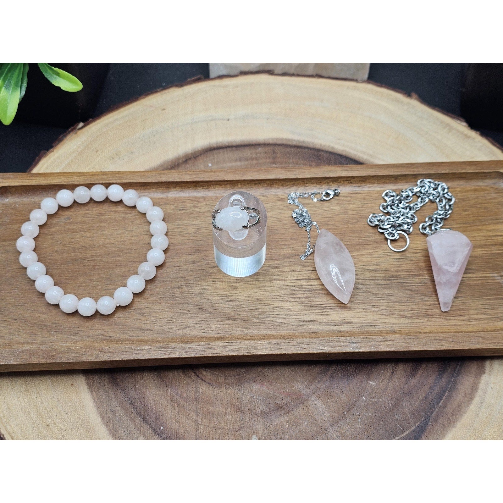 Jewelry Rose Quartz Set by CrystalCloud Company