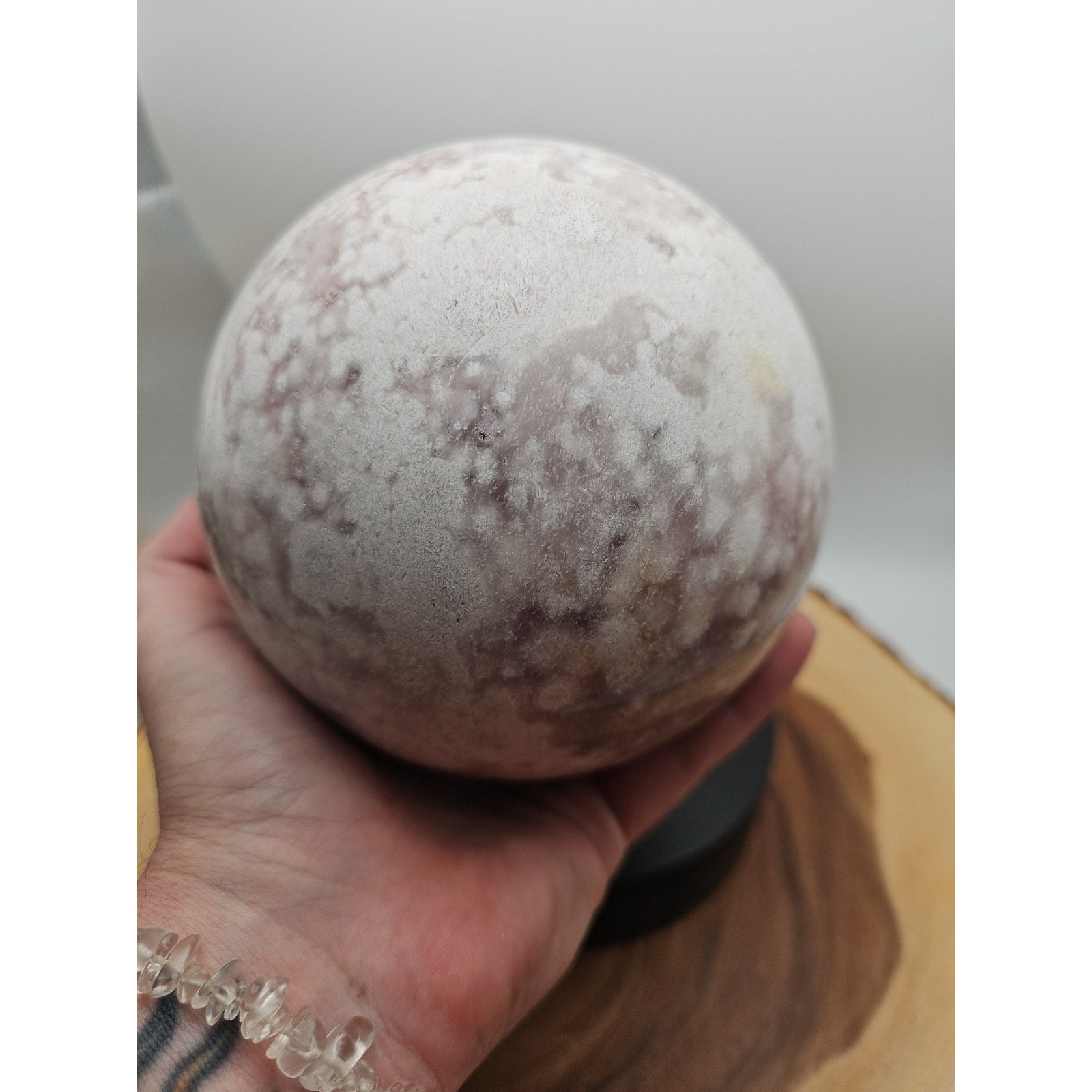 6.55lbs Natural Cherry Blossom Agate Sphere Quartz Crystal Ball by CrystalCloud Company