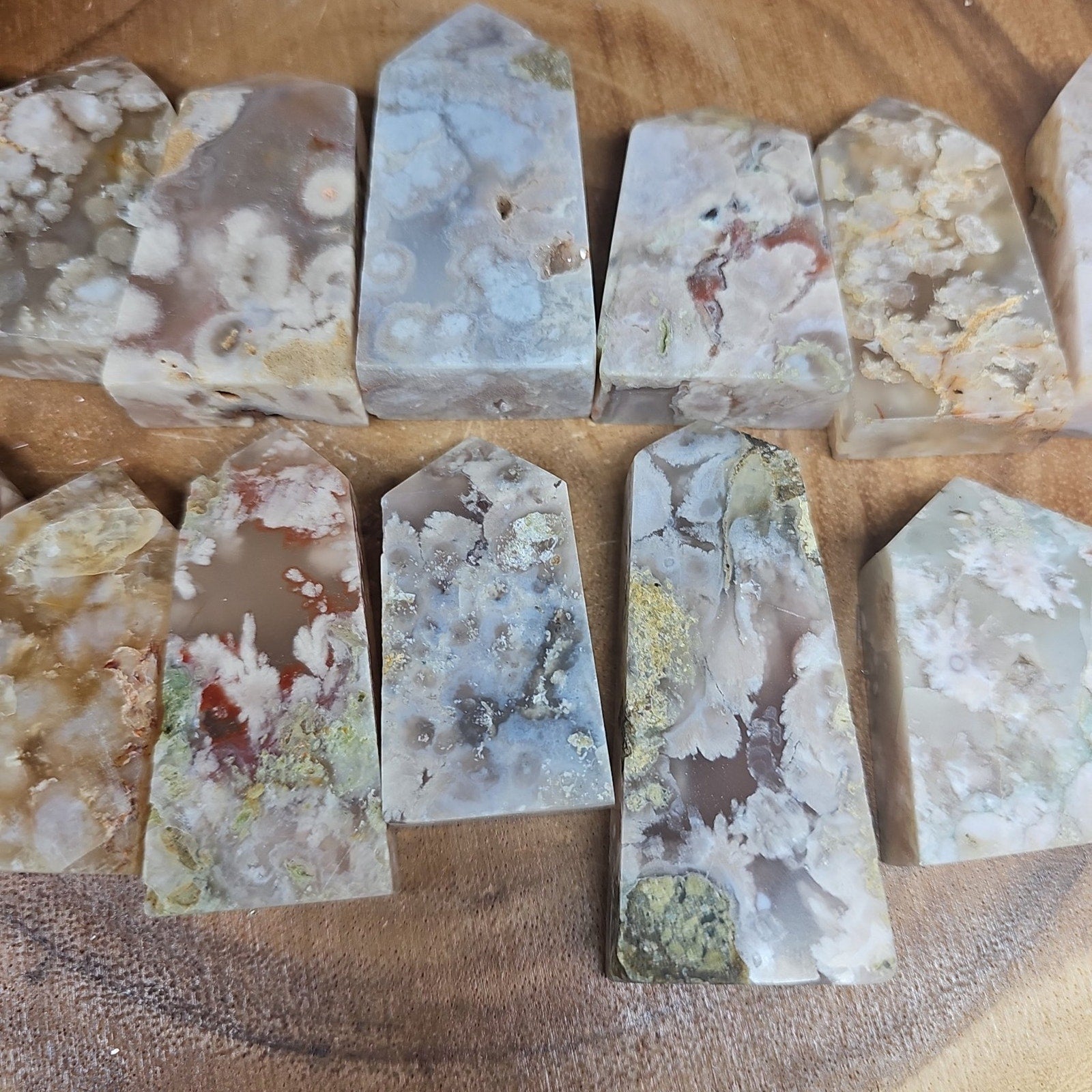 Phantom Agate cornelian towers by CrystalCloud Company