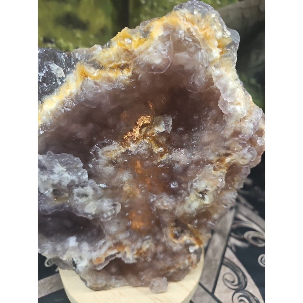 11.9LB Natural fluorite quartz crystal Cluster specimen W/led Back Light Stand by CrystalCloud Company