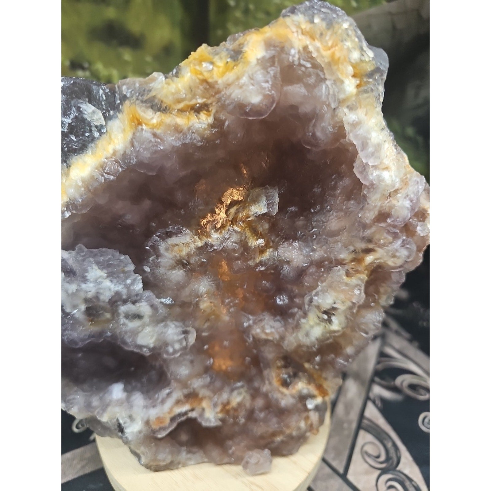 11.9LB Natural fluorite quartz crystal Cluster specimen W/led Back Light Stand by CrystalCloud Company