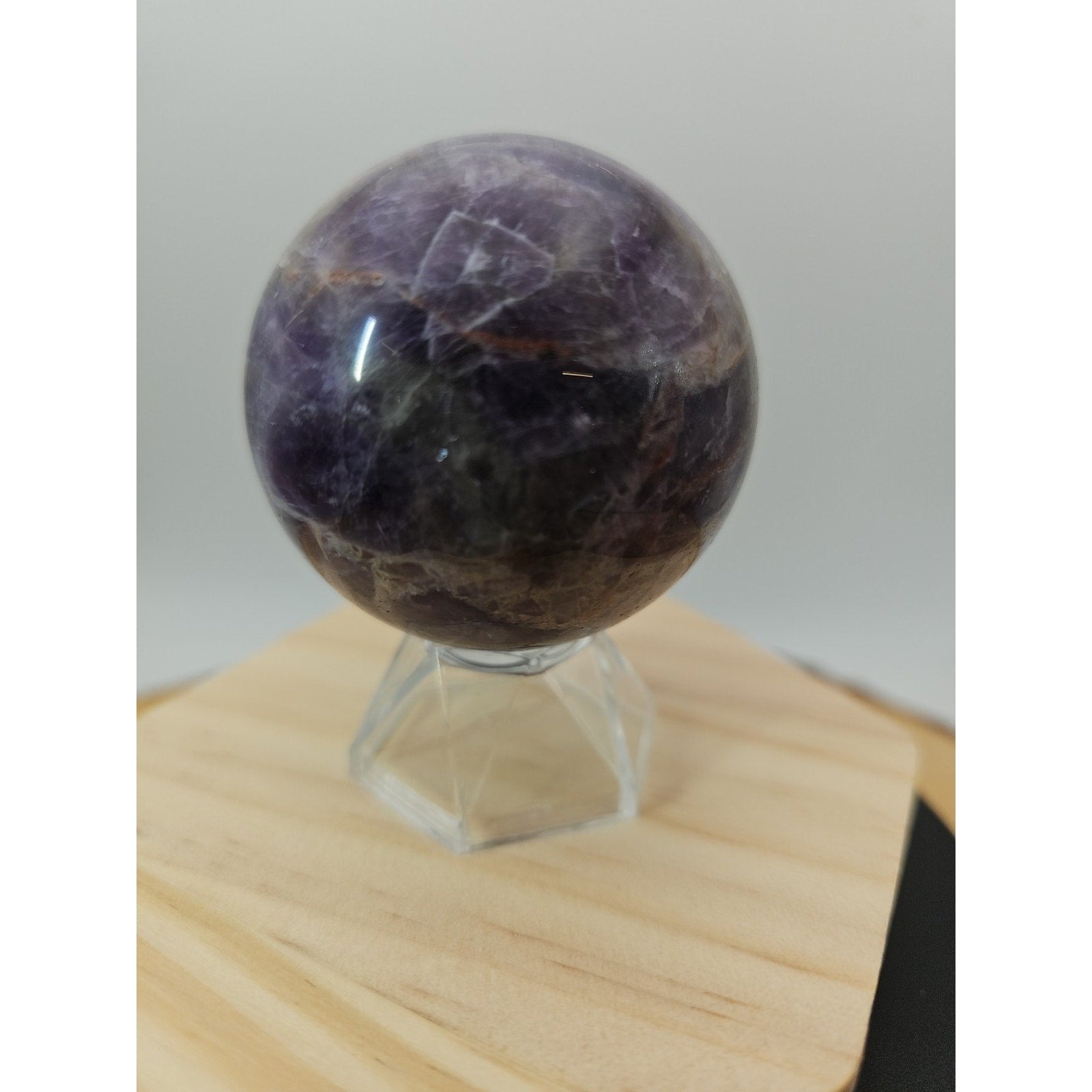 Chevron Amethyst Sphere 250g 56mm by CrystalCloud Company