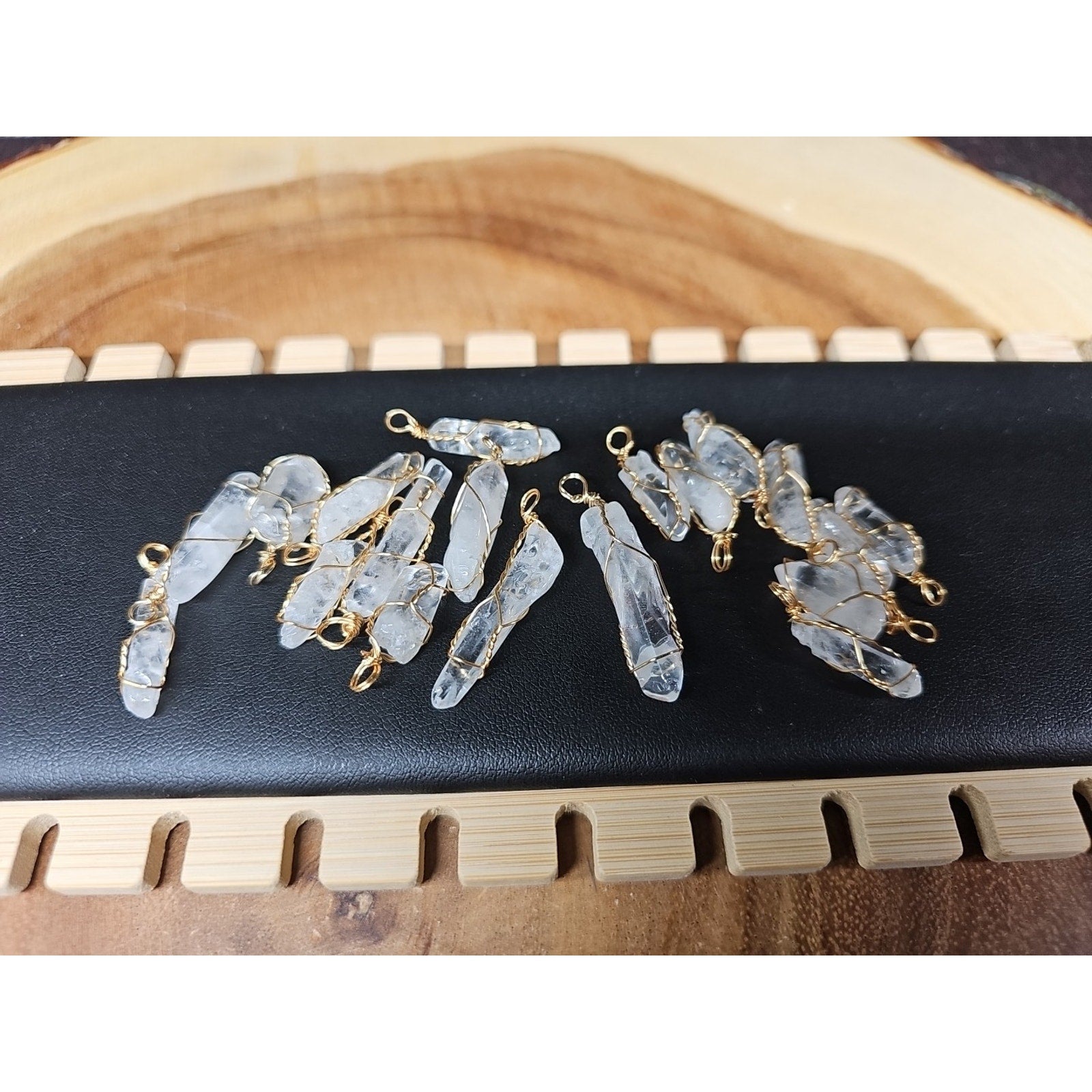 Wire Wrap Quartz Crystal Lot Of 19 by CrystalCloud Company