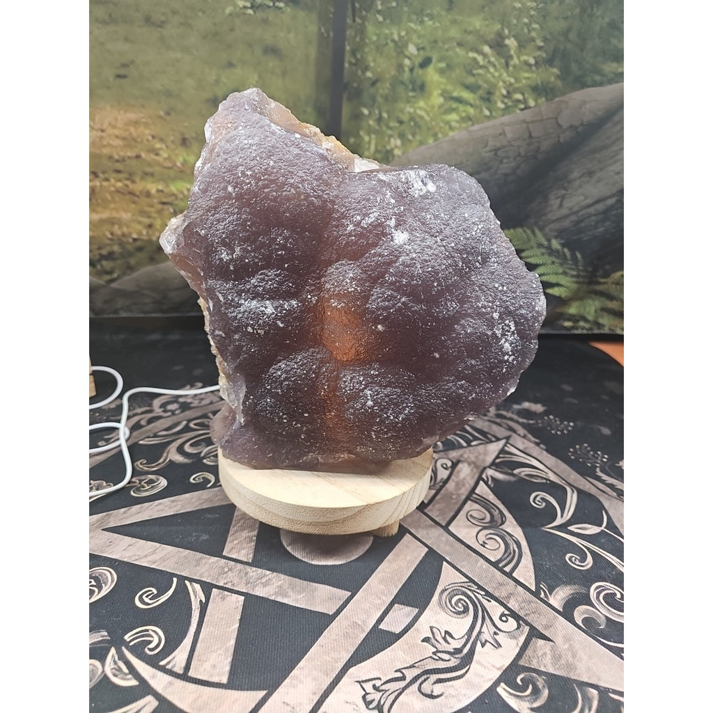 11.9LB Natural fluorite quartz crystal Cluster specimen W/led Back Light Stand by CrystalCloud Company