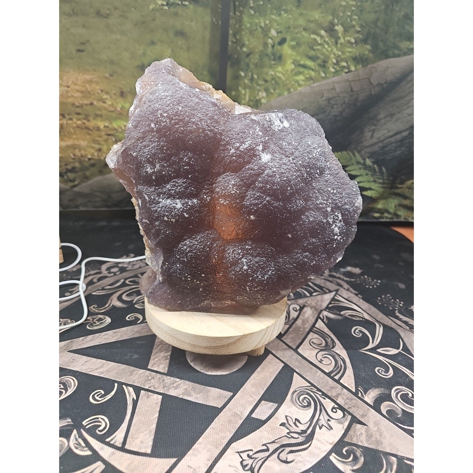 11.9LB Natural fluorite quartz crystal Cluster specimen W/led Back Light Stand by CrystalCloud Company