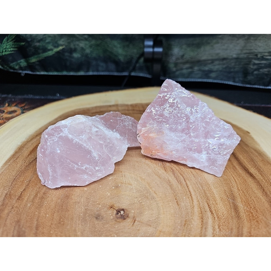 1 Pair Rose Wuartz Raw Chunk 1lb by CrystalCloud Company