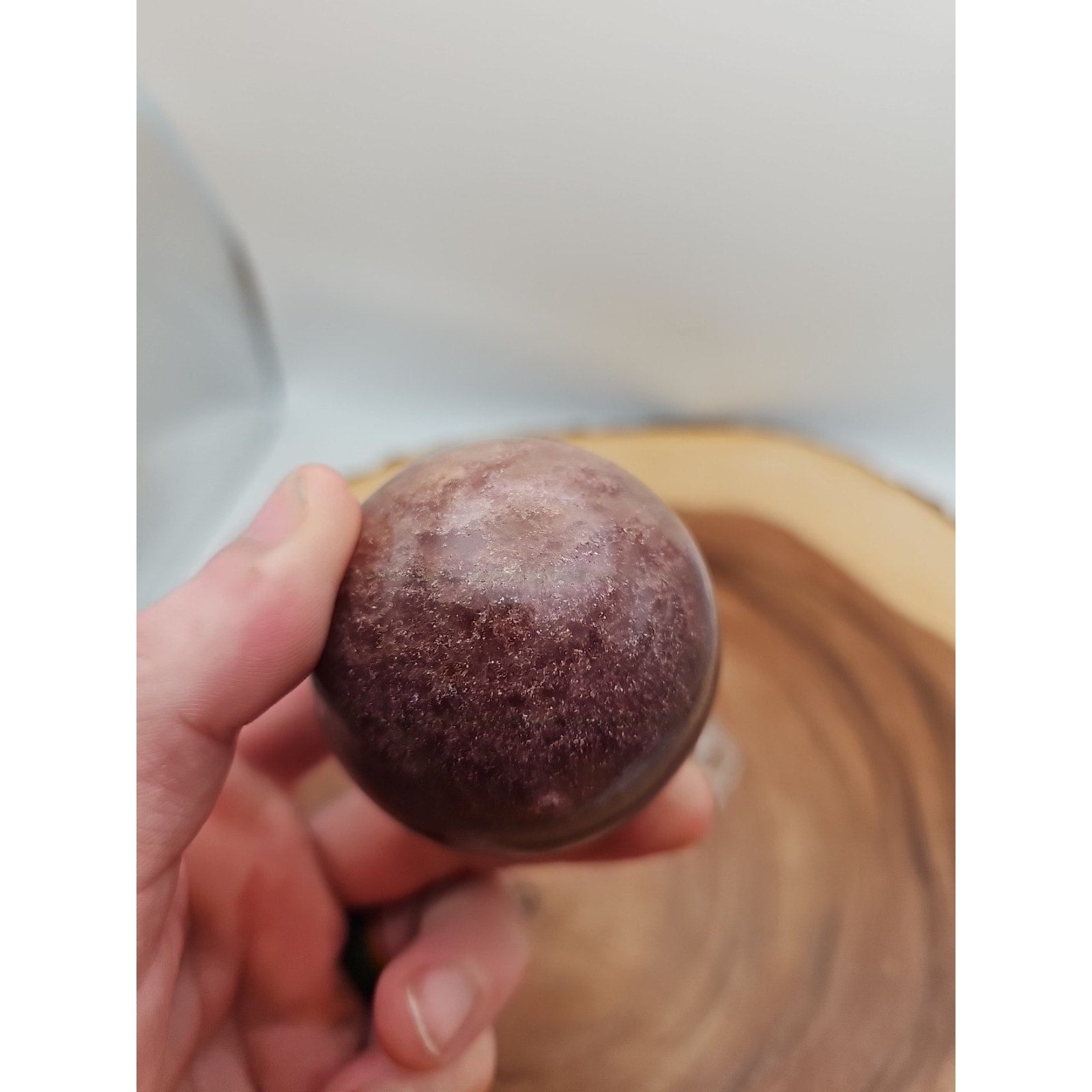 Strawberry Quartz Crystal Sphere 260g 55mm by CrystalCloud Company
