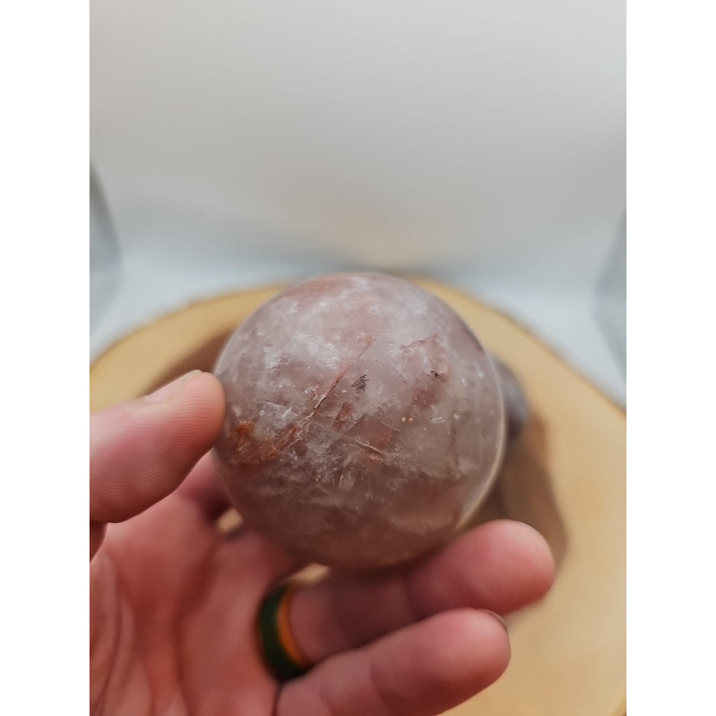 Fire Quartz Crystal Sphere 55-60mm W/stand 1 Each by CrystalCloud Company