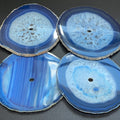 Blue Agate Slice Clock Faces, Center Drilled For Craft Projects Lanterns, Clocks by Amazing Crystals
